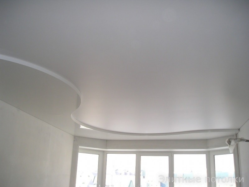 Белый сатин натяжной потолок фото белый